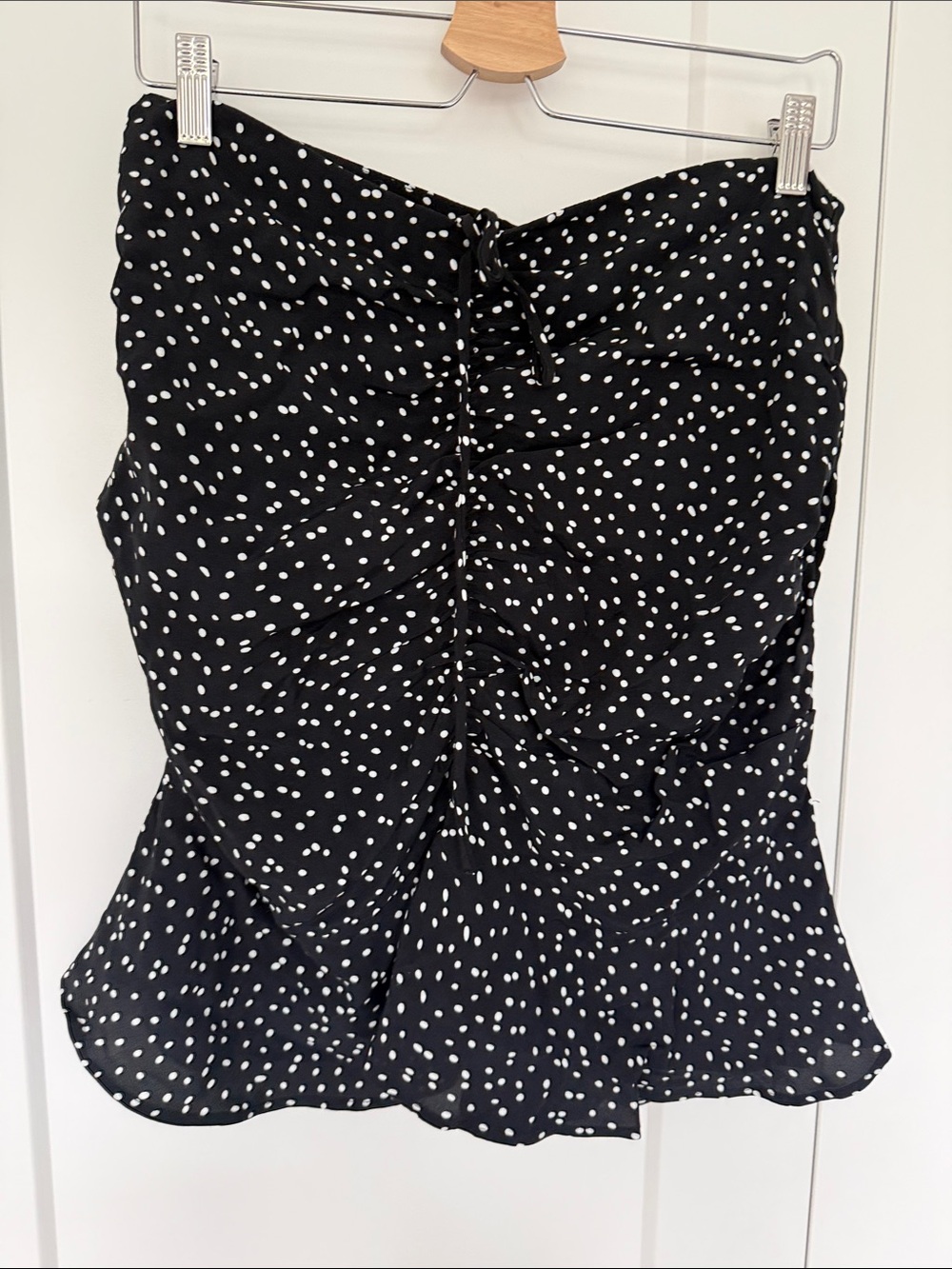 Zara Black & White Polka Dot Midi Skirt